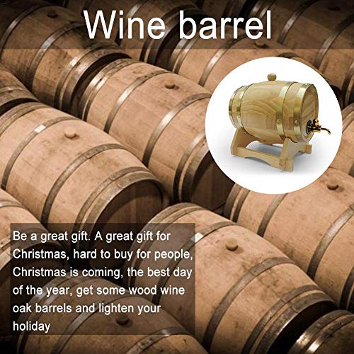 poetryer Barril De Roble 1,5 Litro Barrica Barril De Madera Barriles para Cerveza Barril Artesanal De Roble Barril De Licor Decoracion Hogar para El Almacenamiento De Vino Y Whisky