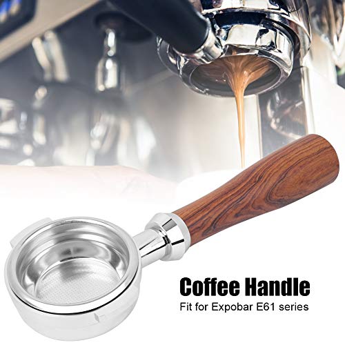 Portafiltro sin fondo Caffee de 58 mm, mango de máquina de café espresso de acero inoxidable desmontable, portafiltros Caffee para cafeteras de la serie Expobar E61, para el hogar, la oficina
