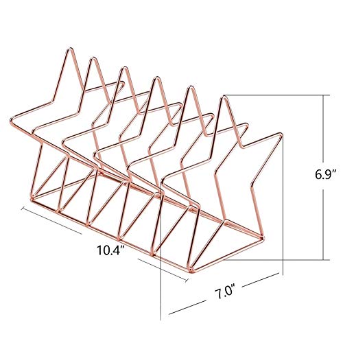 Portarevistas Archivo Rack Metal Clasificador De Metal 5 Ranura Organizador De Escritorio del Estante De La Carpeta De Documentos Forma Carta Y Libro Pentastar (Color : Gold)