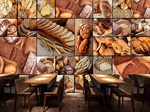 Póster Fotos Fondo Pared 3D Mural Pan Europeo Panadería Postre Tienda De Té Restaurante Cafetería Herramientas Pared Decoración Del Hogar Papel Pintado-200x140cm