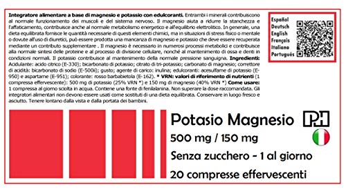 POTASIO MAGNESIO PH 500 mg/150 mg para disminuir el cansancio y mejorar el rendimiento físico