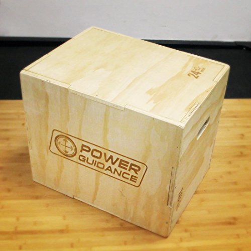 POWER GUIDANCE Caja 3 en 1 Madera Plyo – Ideal para crosstraining – 76 cm/61 cm/51 cm, 61 cm/50 cm/46 cm, 40 cm/35,5 cm/30,5 cm – madera pliométrico salto caja, Plyobox, 20/24/30