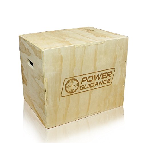 POWER GUIDANCE Caja 3 en 1 Madera Plyo – Ideal para crosstraining – 76 cm/61 cm/51 cm, 61 cm/50 cm/46 cm, 40 cm/35,5 cm/30,5 cm – madera pliométrico salto caja, Plyobox, 20/24/30