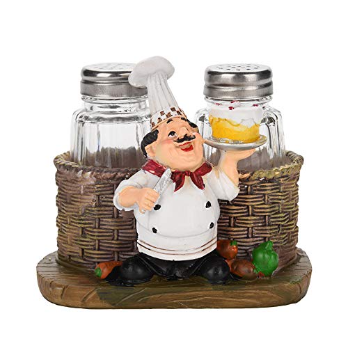 Powerlift Adornos Decorativos de Resina, decoración de Cocina, Estatua de Cocinero, Figuras de Chef francés con Bandeja(1)