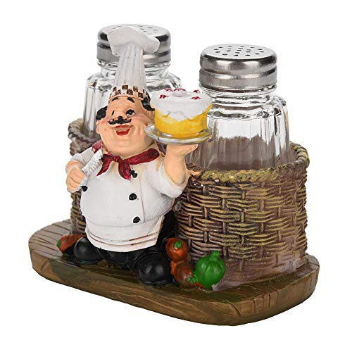 Powerlift Adornos Decorativos de Resina, decoración de Cocina, Estatua de Cocinero, Figuras de Chef francés con Bandeja(1)