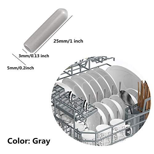 PPX 100 Piezas de Tapas Cubiertas de Púas Punta de Estante de Lavavajillas Tapas de Puntas de Estante Sólo Empujarse a Reparar, Gris 25x5mm