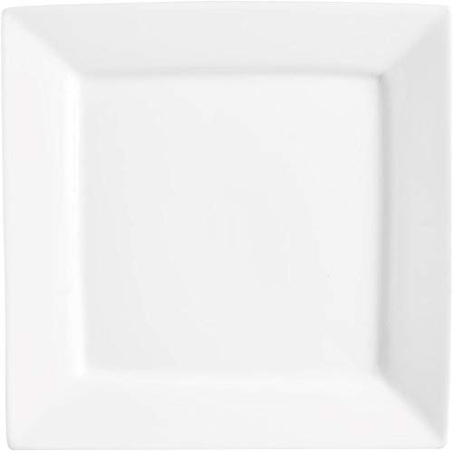 Precio y Kensington Simplicity – Plato cuadrado, porcelana, blanco, 25 cm