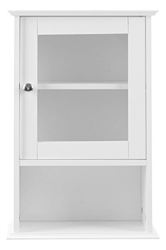 Premier Housewares - Armario de Pared con repisa y Puerta Frontal de Cristal (51 x 35 x 18 cm), Color Blanco