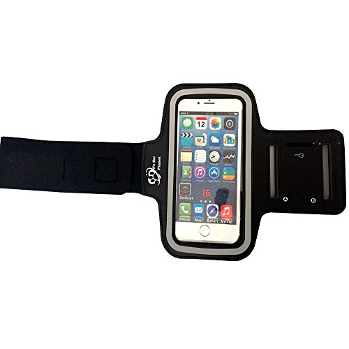 Premium Brazalete (Negro) para Apple iPhone 6, 5S, 5, Samsung Galaxy S4 | Ajustable, Antideslizante, cómodo de Llevar | se Adapta a Cualquier Smartphone con Pantalla 5.2 "