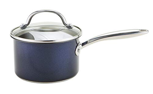 Prestige Optisteel cazo con Tapa, cazo de Alto Rendimiento con Tapa, batería de Cocina de Acero Inoxidable para Todo Tipo de cocinas y fogones, cazo pequeño de 16 cm, Azul