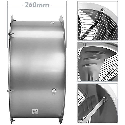 PrimeMatik - Extractor de Aire de Tubo de 500 mm para ventilación Industrial 1350 RPM Redondo 580x580x260 mm Plateado