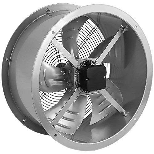 PrimeMatik - Extractor de Aire de Tubo de 500 mm para ventilación Industrial 1350 RPM Redondo 580x580x260 mm Plateado