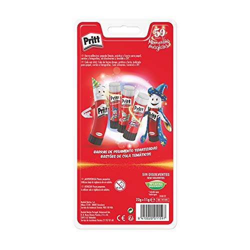 Pritt Barra Adhesiva, pegamento infantil seguro para niños para hacer manualidades, cola universal de adhesión fuerte para estuche y oficina, 1x11 g y 1x22 g Pritt Stick