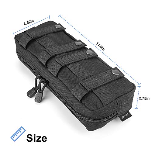 ProCase Bolsa Táctica MOLLE, Bolso Compacto EDC para Utensilio Artilugio Equipo Electrónico, Organizador Multiuso Resistente Estilo Militar Botiquín Primeros Auxilios –Negro