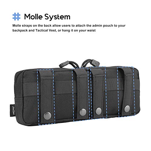 ProCase Bolsa Táctica MOLLE, Bolso Compacto EDC para Utensilio Artilugio Equipo Electrónico, Organizador Multiuso Resistente Estilo Militar Botiquín Primeros Auxilios –Negro