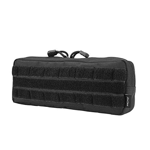 ProCase Bolsa Táctica MOLLE, Bolso Compacto EDC para Utensilio Artilugio Equipo Electrónico, Organizador Multiuso Resistente Estilo Militar Botiquín Primeros Auxilios –Negro