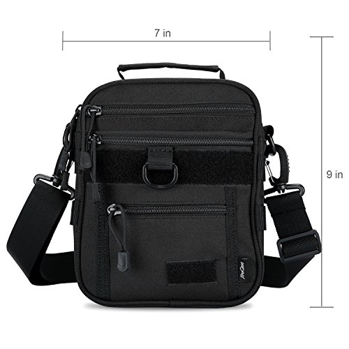 ProCase Bolsa Táctica para Pistola, Equipo Militar MOLLE Bolsa de Hombro con Correa de Pistola Accesorios de Munición Bolsa de Lona para Caza o Disparo Deportivo -Negro