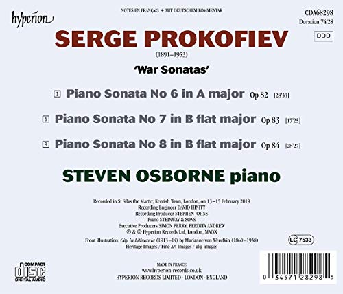 Prokofiev : Sonates pour piano n° 6, 7, 8. Osborne.