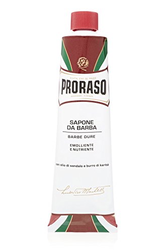 Proraso Tubo Crema De Afeitar De Sándalo Y Manteca De Karité Para Barbas Duras - 150 Ml. 180 g