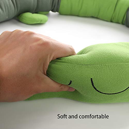 Protector de cama, cojín de cuna, estilo cocodrilo, para cuna, 185 cm de longitud verde Talla:185CM