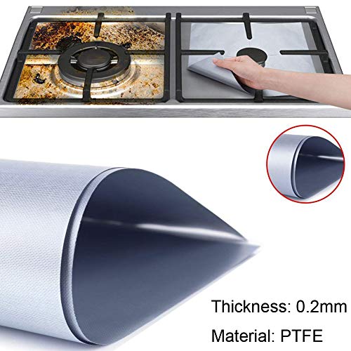 Protectores de la Cocina de la Cocina de Gas Juego de 5- Esteras de Estufa de Gas Antideslizante Antiadherente para Cocina, de Doble Espesor Fácil de Limpiar