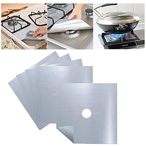 Protectores de la Cocina de la Cocina de Gas Juego de 5- Esteras de Estufa de Gas Antideslizante Antiadherente para Cocina, de Doble Espesor Fácil de Limpiar