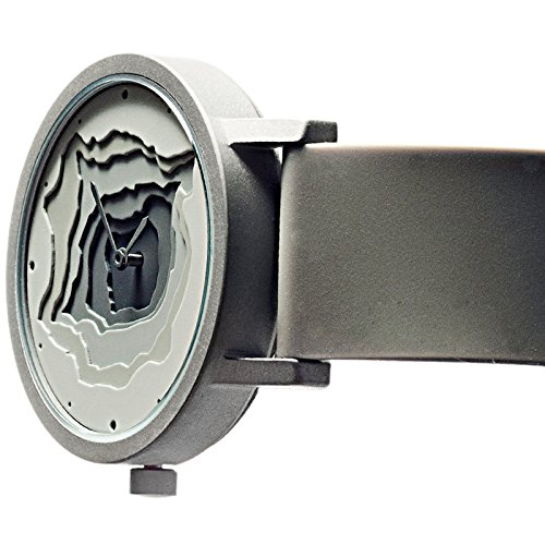 Proyectos Terra-Time cara banda de silicona unisex reloj de acero inoxidable de 40 mm (gris)