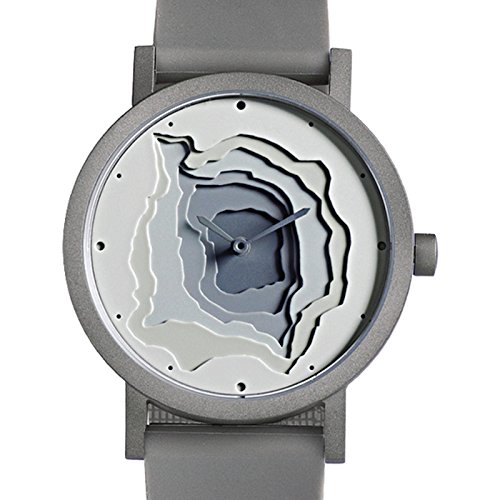 Proyectos Terra-Time cara banda de silicona unisex reloj de acero inoxidable de 40 mm (gris)