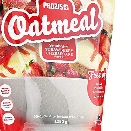 Prozis Oatmeal - Cereales Repletos de Proteínas, Hidratos de Carbono de Alta Calidad y Fibras Saciantes - Sabor Tarta de queso con fresas - 1250 g