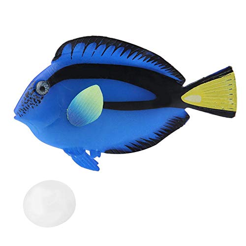 Pssopp Acuario Peces Artificiales Peces flotantes Falsos Peces Tropicales Divertidos Luminosos de Silicona Realistas en Movimiento Peces Ornamentos Decoraciones con Ventosa(#2)