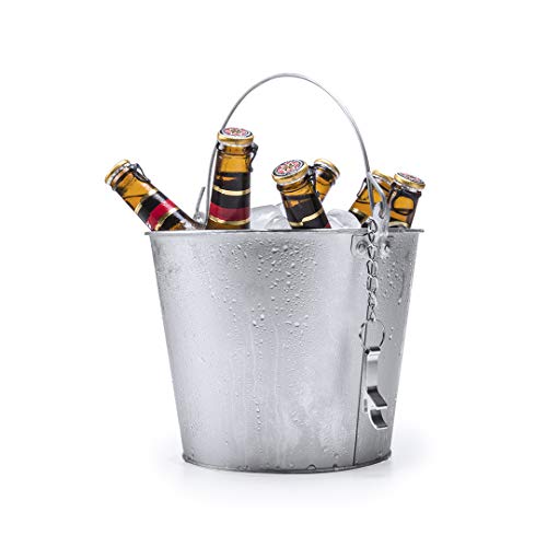 Publiclick Cubos Aluminio, Lote 3 Unidades, Cubos Cerveza, cubitera, Cubos Aluminio,Cubo metalico, decoración, medidasx 18.5 x cm | 22.5 Ø | 375 gr. Incluye abridor