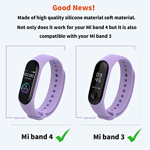 Pulsera Correas para Xiaomi Mi Band 4 Mi Band 3, BDIG Colorido Suave Silicona Pulsera Impermeable, Pulsera Correa para Xiaomi Mi Band 4/3 , 8 unidades