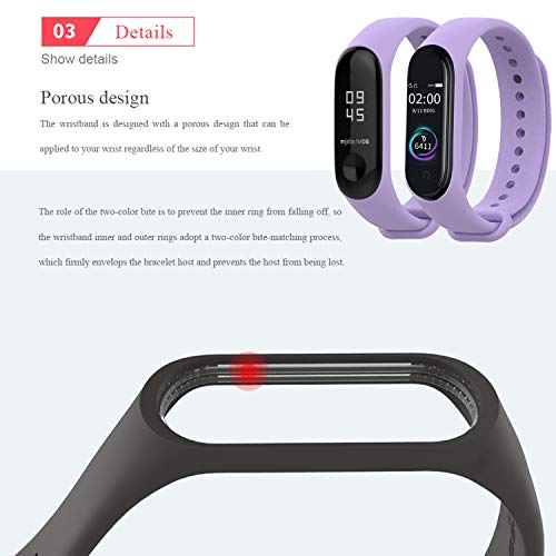 Pulsera Correas para Xiaomi Mi Band 4 Mi Band 3, BDIG Colorido Suave Silicona Pulsera Impermeable, Pulsera Correa para Xiaomi Mi Band 4/3 , 8 unidades