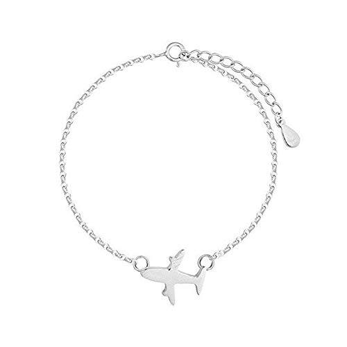 Pulsera de plata de ley 925 sin níquel con diseño de avión de Sam Panda