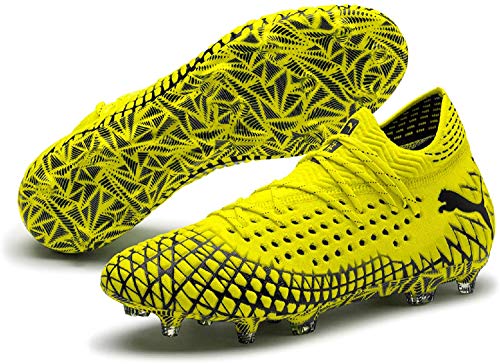 PUMA Future 4.1 Netfit FG/AG Botas de fútbol para Hombre,Amarillo ( Yellow Alert-Puma Black ) , 41 EU