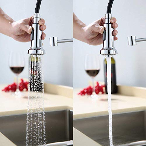 Pumpink 360 Kitchen Faucet ° Grifo Giratorio Mezclador de una Sola Palanca Fresco para Fregadero de la Cocina Lavaplatos Cromado Ducha Fregadero de la Pluma Mezclador Grifo