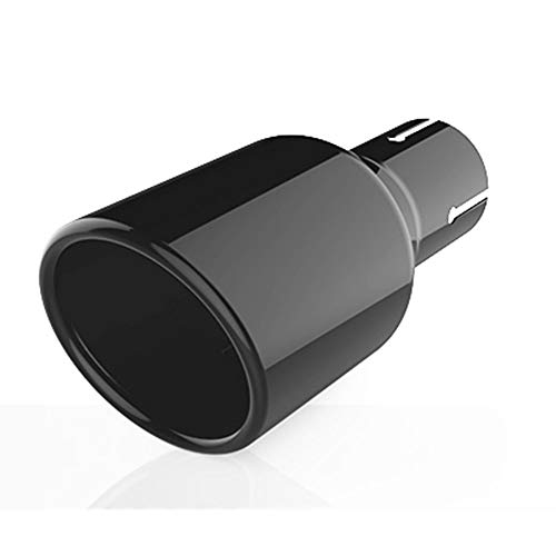 Punta de escape de entrada universal para automóvil de 2.5"Tubo de cola automática Boquilla del silenciador Acero inoxidable Bisel Pintura completa para hornear Negro