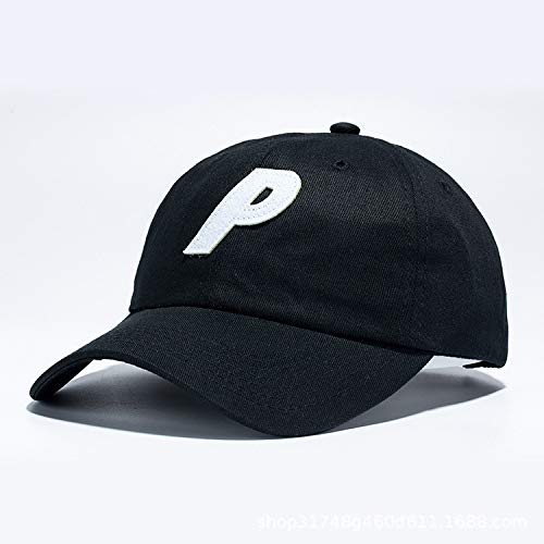 Punto Gorra de béisbol Letra P Bordado Salvaje Sombra Pareja Compras Calle Gorra Negro Ajustable