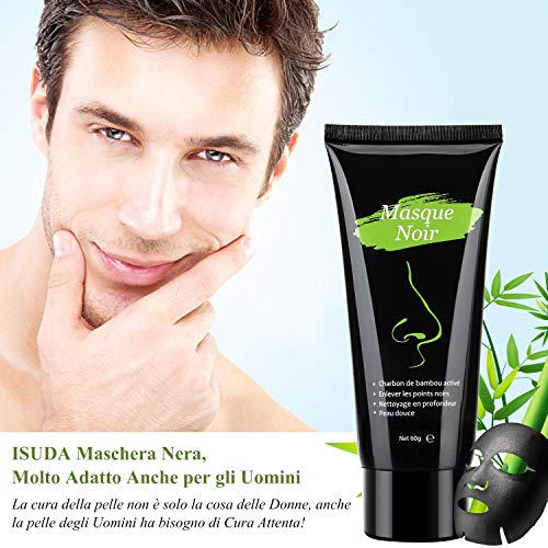 Puntos Negros Mascarilla, Mascarilla Exfoliante, Black Mask-Mascara Negra De Purificante Espinillas y Piel Muerta, Hidratar Piel, Eliminar Puntos Negros, Acné-60 g/2.1oz