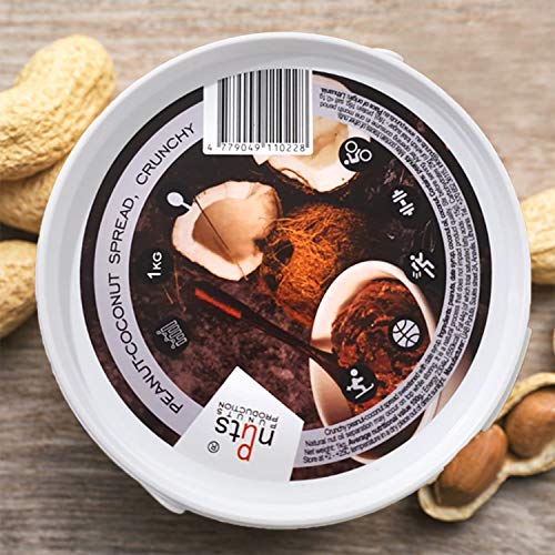 ''PuNuts'' Mantequilla de Cacahuete con Coco , Textura Crujiente, Sin Grasa de Palma, 100% Natural Peanut Butter 1kg (Cacahuete con coco)