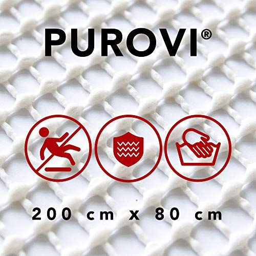 Purovi® Alfombra Antideslizante | 200 x 80 cm | Fácil de Moldear | Protección contra Resbalones