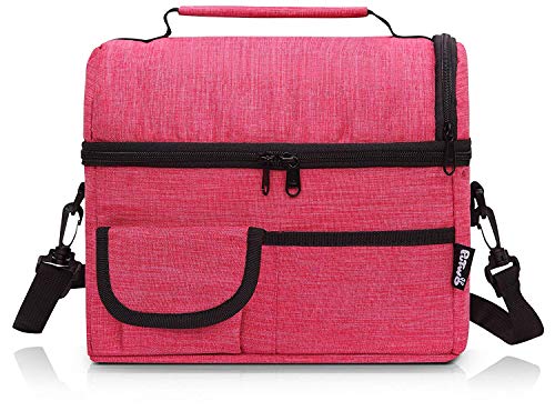 PuTwo Térmica Porta Alimentos 8L Hermética Bolsa Térmica Plegable Bolso Nevera Térmica Tela Bolsas Térmicas para Llevar Comida Nevera Almuerzo para Adulto Mujer Niños Trabajo Oficina Playa Viaje -Rosa