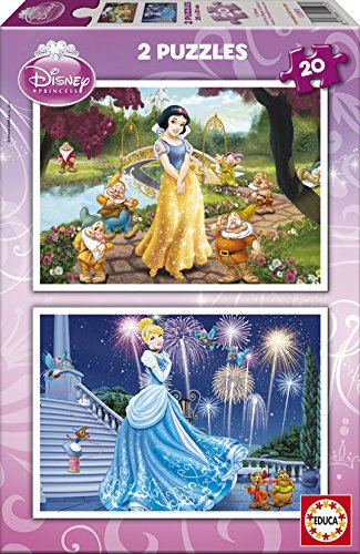 Puzzles Educa - Blancanieves y Cenicienta, 2 Puzzles x 20 Piezas (15593)