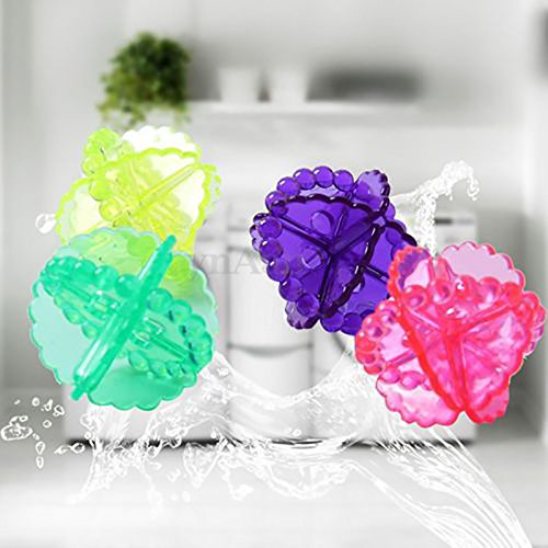 Pwtchenty Fuerte Descontaminación Bola de Limpieza de Lavadora Anti Tangles Bolas de plástico Reutilizable Bola de Lavado, 1pc/5pc/10pc（Color Aleatorio） (10PC, Color Aleatorio)