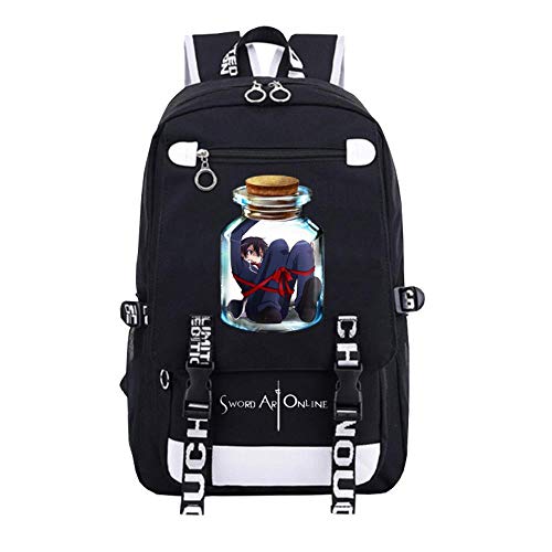 pZgfg Sword Art Online Anime Cosplay Mochila Escolar para Computadora Portátil para Niños Y Niñas Unisex Hombre Mujer Backpack Viajes Rucksack Mi