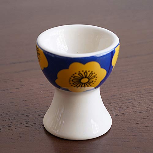 QAX Huevera De Porcelana con Dibujo De Flores Pintado A Mano para El Hogar, La Cocina Y El Restaurante, 5,3 x 6,5 cm,Set of 6