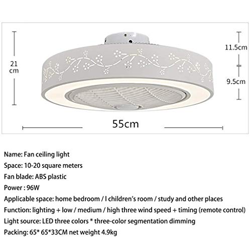 QCQ Lámpara LED moderna for ventilador de techo Lámpara LED silenciosa for iluminación de ventilador de techo de habitación de niños