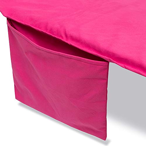 QEES - Funda para silla de playa con bolsillo lateral, 212 L x 75 W cm, cubierta para tumbona de patio, cubierta reclinable para piscina, asiento de playa, tela, rosa, 212L x 75W CM