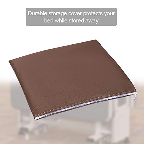 QEES - Funda plegable antipolvo para cama, duradera, gruesa, tela no tejida, funda de almacenamiento exclusiva para hostelería cama plegable fácil de usar JJZ12, café, 130*30*99 CM