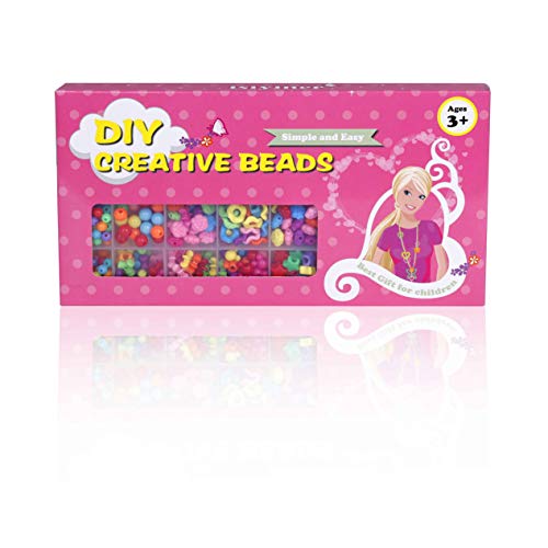 QH-Shop Cuentas y Abalorios,Abalorios Pulseras 24 Clases Perlas el Plastico en Caja de PVC como Regalo para Niños Niñas Pulsera DIY Maciendo Kit 650 Piezas